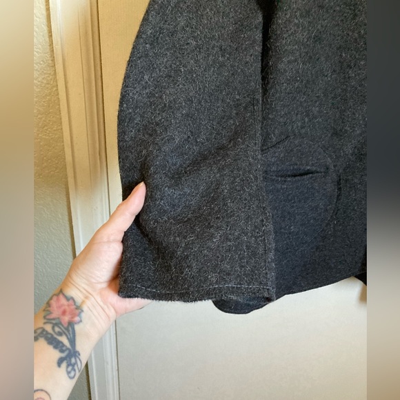 🌸Beyond Threads Black Felted Peruvian Alpaca Blend Asymmetrical Jacket #Bl - Picture 10 of 13
